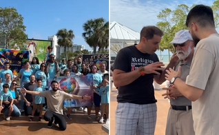 O evangelismo no local. (Foto: Reprodução/Instagram/Allan Machado)