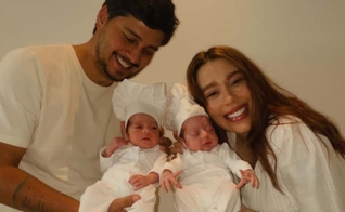 Julliany, o esposo Leo e os gêmeos. (Foto: Instagram/Julliany Souza).