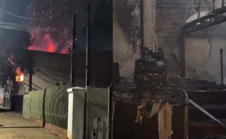 O fogo destruiu completamente a Igreja ADS de Cascavel. (Foto: Reprodução/Instagram/ADSA CASCAVEL).