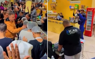 O culto na pizzaria. (Foto: Reprodução/Instagram/Império Jardim Helena)