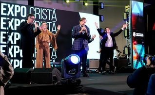 Pastor Edson Rebustini, da Bíblica da Paz, Adriana Barros, diretora executiva da Expo Cristã, Apóstolo Estevam Hernandes, da Igreja Renascer, e Pr. Robson Rodovalho, da Sara Nossa Terra. (Foto: Getúlio Camargo)