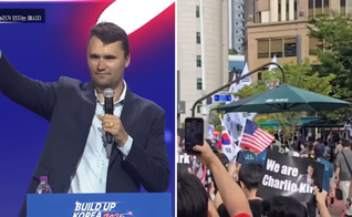 Último discurso de Charlie Kirk na Coreia do Sul; homenagem nas ruas após a morte do ativista. (Captura de tela/YouTube/Build Up Korea 2025)