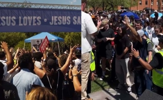 Pessoas aceitaram Jesus durante uma vigília em memória de Charlie Kirk. (Foto: Reprodução/Ross Johnston).