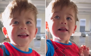 O menino relatando a visão. (Foto: Reprodução/Instagram/Ashley Byerley)