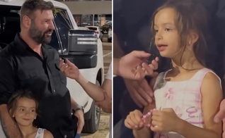 Sofia e o pai contando o testemunho. (Foto: Reprodução/Instagram/Lamartine Posella)