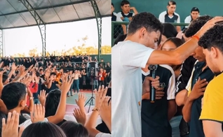 Muitos alunos aceitaram Jesus no Ceará. (Foto: Reprodução/Instagram/Rubens Cunha).
