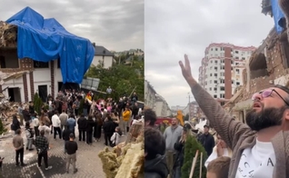 Os membros da Igreja Eclésia adoraram a Deus nos escombros. (Foto: Reprodução/Instagram/arina.fanova).