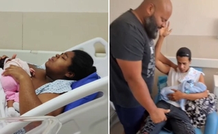 Keller louvando e o esposo orando por Mateus. (Foto: Reprodução/Instagram/Freddy Michael)