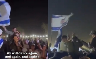 Centenas de israelenses celebraram o Simchat Torá no deserto. (Foto: Reprodução/Instagram/Sarah Chemla/Reprodução/X/Eli Afriat).