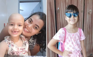 Luanny em tratamento ao lado da mãe Sandra; hoje leva uma vida normal. (Foto: Arquivo pessoal)
