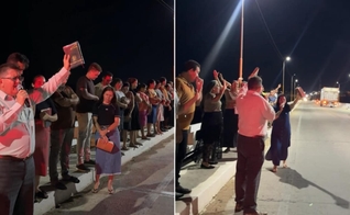 Os cristãos intercederam na ponte João Agripino, em São Bento. (Foto: Reprodução/Instagram/adsaobentopb).