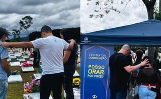Cristãos pregaram a esperança em Jesus aos enlutados. (Foto: Instagram/CIADESCP).