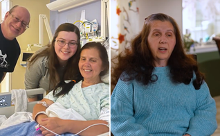 Ivy Harden durante a internação após hemorragia cerebral; hoje está completamente curada. (Captura de tela/CBN News)