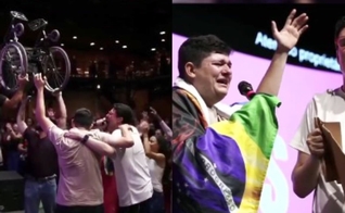 O homem foi curado e levantou da cadeira de rodas. (Foto: Reprodução/Instagram/Igreja Visão Profética).