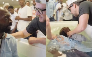 O homem foi batizado em uma prisão de segurança máxima nos EUA. (Foto: Reprodução/Instagram/God Behind Bars).