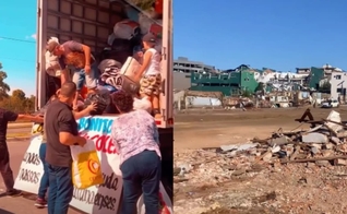 A Lagoinha de Canoas criou uma campanha para ajudar os afetados. (Foto: Reprodução/Instagram/wecare.lagoinhacanoas/Reprodução/Instagram/Victor Fernandes de Souza).