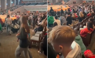 Centenas de estudantes se renderam a Cristo no culto. (Foto: Reprodução/Instagram/Micah MacDonald).