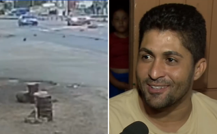 O atropelamento de Joseval Silva e seu amigo José Vital foi registrado por câmeras de rua. (Captura de tela/Gazetatvweb)