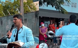 O Dr. André Ricardo realiza o “Momento sem Receita” em hospitais. (Foto: Reprodução/Instagram/Dr. André Ricardo).