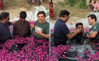 O jovem curado foi batizado pelo missionário brasileiro Claudinei Vicente. (Foto: Reprodução/Instagram/Claudinei Vicente).