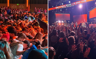 Centenas entregam suas vidas a Jesus na Conferência “Corações em Chamas”, realizada no Tennessee. (Foto: Instagram / @heartsonfirelive)