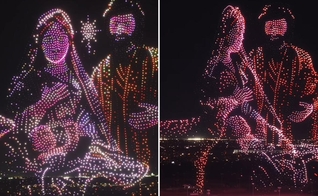As imagens do presépio no céu. (Foto: Reprodução/Instagram/Preston Ward)