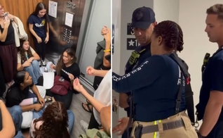 Os jovens no elevador. (Foto: Reprodução/Instagram/Luana Barbedo)