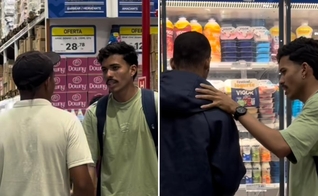 Lucas Oliveira evangelizando no mercado. (Foto: Reprodução/Instagram/Lucas Oliveira)