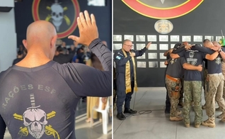 O culto de gratidão no batalhão. (Foto: Reprodução/Instagram/BOPE_PMERJ)