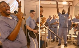 O culto na prisão. (Foto: Reprodução/Instagram/God Behind Bars)