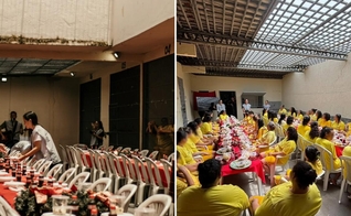 A ceia de Natal nos presídios. (Foto: Reprodução/Instagram/A.M.E)
