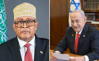 Abdirahman Mohamed Abdillahi, presidente da Somalilândia; e Benjamin Netanyahu, primeiro-ministro de Israel. (Foto: Instagram/B. Netanyahu / GovSomaliland)