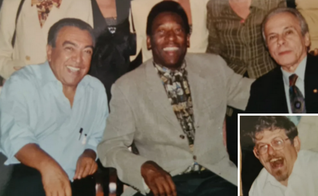 Mauricio de Sousa, Pelé e Jece Valadão; no detalhe, o pastor Luiz Sayão. (Foto: Instagram/Luiz Sayão)