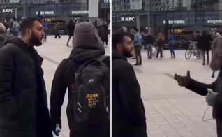 Evangelista holandês sendo agredido nas ruas. (Foto: Reprodução/Instagram/Allan Machado)