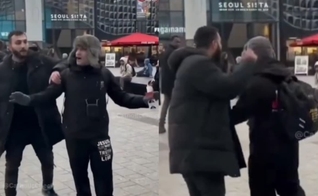 Elyas foi agredido com socos e chutes, mas continuou pregando. (Foto: Reprodução/Instagram/Allan Machado).