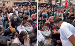 Multidão lota centro de San Diego para ouvir o Evangelho. (Captura de tela/Instagram/ rossjohnstonn)