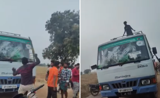 Micro-ônibus que transportava os evangelistas ficou completamente destruído. (Captura de tela / Facebook / Grace Leena Garige)