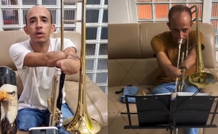 Cleber Santos aprendeu a tocar trombone. (Foto: Reprodução/Instagram/Cleber Santos).