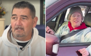 Tim Macklin Sr. em entrevista; Renee Good, aproximadamente 26 segundos antes do disparo. (Captura te tela/NBC News / Foto: Wikipedia)