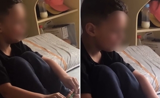 Kauê orando. (Foto: Reprodução/Instagram/Bianca Andrade)