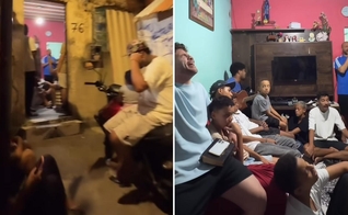 Os cristãos durante o culto. (Foto: Reprodução/Instagram/João Basques)