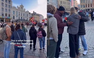 A ação evangelística aconteceu no centro da cidade de Lille. (Foto: Reprodução/ Instagram/Go Revival Europe).