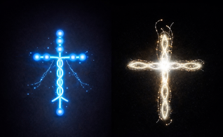 Polilaminina tem formato de cruz. (Imagem ilustrativa gerada por IA)