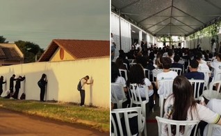 Os alunos oraram pela salvação de outros estudantes. (Foto: Reprodução/Instagram/Lucas Teodoro/Jey Reis)