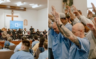 Os atletas ministraram a Palavra de Deus na prisão. (Foto: Reprodução/Instagram/God Behind Bars)