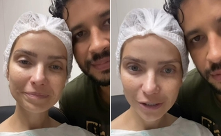 Camila Campos no hospital com o marido. (Foto: Reprodução/Instagram/Camila Campos)