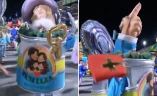 O desfile da Acadêmicos de Niterói. (Foto: Reprodução/X/Poder 360)