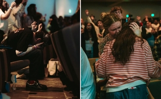 Os estudantes orando no campus. (Foto: Reprodução/Instagram/Southeastern University).