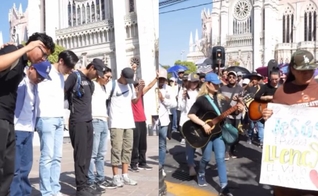 O grupo de cristãos fez uma caminhada de oração na cidade de León. (Foto: Reprodução/Instagram/Kevin Guerrero Zavala).