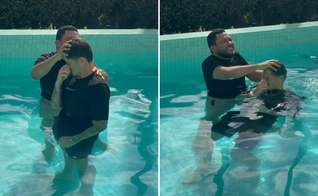 O batismo de Khellven Silva. (Foto: Reprodução/Instagram/Khellven Silva)